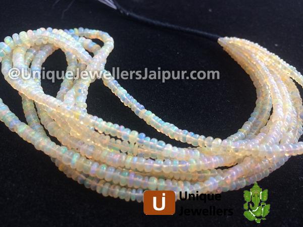 Yellow Ethiopian Opal Smooth Roundelle Beads